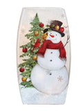Stony Creek - 7" Glass USB Lighted Vase - Christmas Snowman