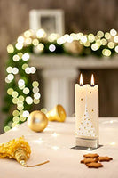 Flatyz - Twin Wick Flat Candle - Winter Birds On White