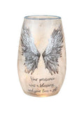 Stony Creek - 5.25" Glass USB Lighted Vase - Angel Wings Gift