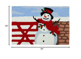 Jellybean - 30x20 Indoor/Outdoor Accent Rug - Snowman by the Fence