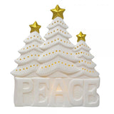 Gift Essentials - 8" Cream Porcelain LED Lighted Trees - Peace