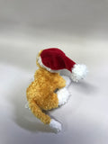 Ganz - Christmas Soft Spots - Yellow & White Cat Santa 5" Beanbag Plush - Rare