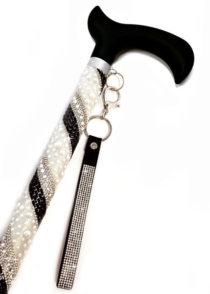 Jacqueline Kent Sugar Cane - Adjustable Cane - Pearl Black