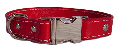 Auburn Leather - Seneca Adjustable Dog Collar - 16"-18" - Red