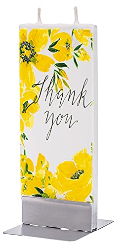 Flatyz - Twin Wick Flat Candle - Yellow Floral Thank You
