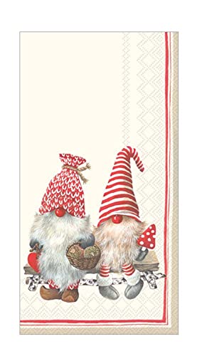 Boston International - Paper Guest Towel 16 Count - Friendly Tomte Gnome