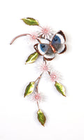 Bovano - Wall Sculpture - Blue Eyemark Butterfly w/ Asters