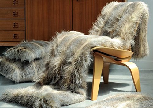 Evelyne Prélonge - Faux Fur Throw Blanket Siberia - Brown & Tan