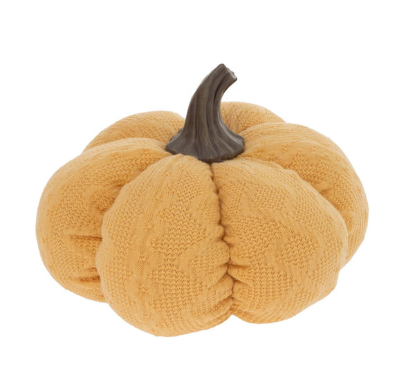 Boston International - Small Fabric Pumpkin - Saffron Yellow