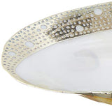 Two's Company - Cabebe Shell Footed Dish w/ Silver Plated Trim