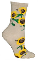 Wheel House Designs Socks - Sunflowers on Khaki - 10-13