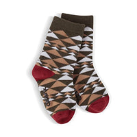 World's Softest Socks - Plaid Crew - Peak Triangle -  Youth M