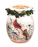 Stony Creek - 4" Lighted Vase w/Garland - Holly & Cardinals