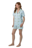 BedHead - Short Sleeve Shorty PJ Set - Garden House Tile - X-Small (2-4)