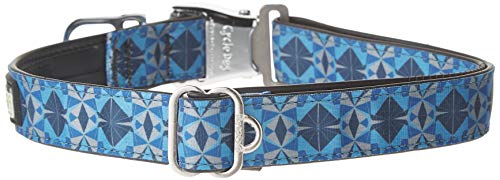 cycle dog collar kaleidoscope buckle metal bottle opener blue regular large