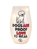 Stony Creek - 7" Frosted Glass Lighted Vase - Dogs