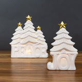 Gift Essentials - 8" Cream Porcelain LED Lighted Tree - Joy