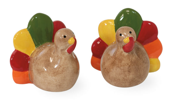 Boston International - Salt & Pepper Set - Turkey w/ Colorful Tails