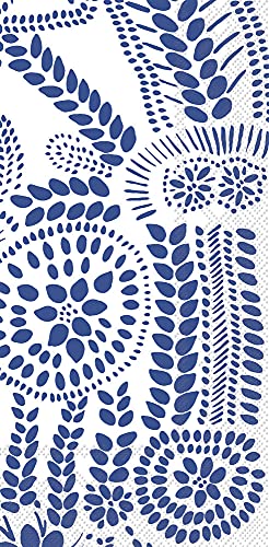 Boston International - Paper Guest Towel 16 Count - Nasia White & Blue
