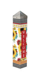 Studio M Sunflower Checks Art Pole Outdoor Decorative Garden Post, Made in USA, 20 Inches Tall