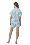 BedHead - Short Sleeve Shorty PJ Set - Garden House Tile - X-Small (2-4)