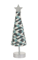 Boston International - Small Cone Christmas Tree - Blue & Silver Tree w/ Star
