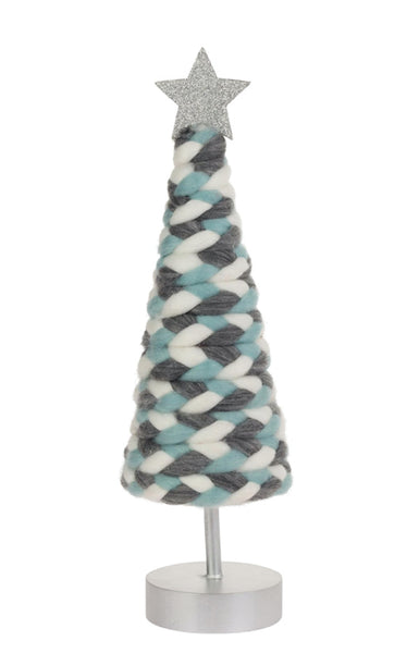 Boston International - Small Cone Christmas Tree - Blue & Silver Tree w/ Star