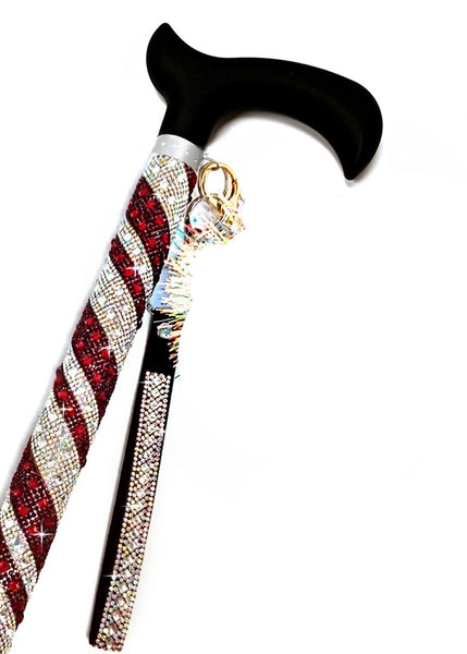 Jacqueline Kent Sugar Cane - Adjustable Cane - Silver Red