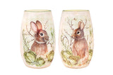 Stony Creek - 5" Frosted Lighted Vase - Spring Bunnies