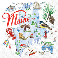 Boston International - 3-Ply 5" Cocktail Napkins 20 Count - State Collection/ Maine