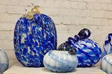 Boston International - Large Glass Pumpkin - Blue & Gold Swirl