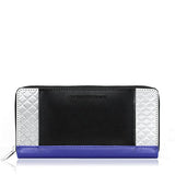 Stewart Stand - Stainless Steel Zipper Wallet - Black & Cobalt