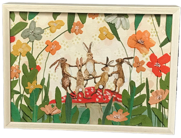 GreenBox - Framed Canvas 7" x 5" - Forest Magic Bunny Dance
