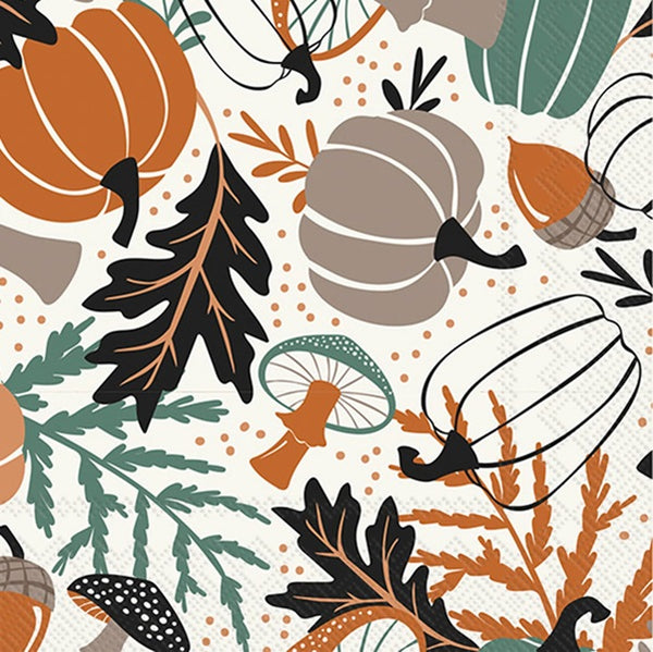 Boston International - 3-Ply 5" Cocktail Napkins 20 Count - Autumn Grove