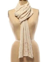 Green 3 - Women's Scarf - Natural Cotton Cable