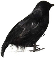 Zucker Feather - 6" Standing Feather Black Crow w/ Wire Feet