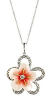 Franz Porcelain - Rhodium Necklace & Brooch - Spring Plum Blossom