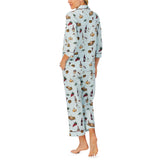 BedHead - 3/4 Sleeve Cropped PJ Set - Wine & Cheese - X-Large