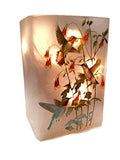 Stony Creek - Frosted Glass - 6" Lit Rectangle Vase - Hummingbirds - Green