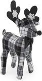 Boston International - Silas the Reindeer - Black & White Plaid