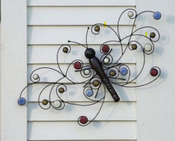 GC - Ancient Graffiti - Metal & Glass Butterfly Wall Hanging