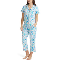 BedHead - Short Sleeve Cropped PJ Set - Santorini - Extra Large