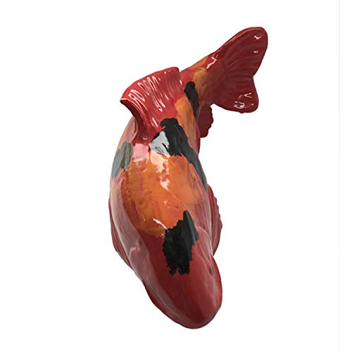 Fish In The Garden - Ceramic Garden Koi - Black w/ Salsa Spots - Large Right