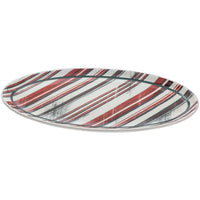 Boston International - Ceramic Serving Platter -10" x 5" - Vintage Peppermint