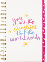 Eccolo - 6x8 Wirebound Journal/Notebook - You are The Sunshine
