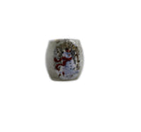 Stony Creek - Frosted Glass - 3" Lighted Vase - Snowman & Birdhouse