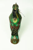 Mullanium - Steampunk Inspired Sculpture - Large Emerald Jay on Wheels