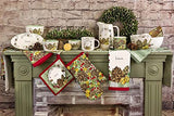 Boston International - Oval Serving Platter - Pinecones & Bells