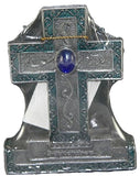 Encore - Free Standing Silver Cross with Gemstone - Blue - September