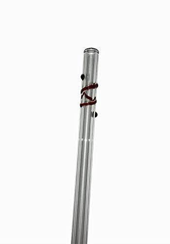 Drinking Straws.Glass - Glass Straw Spiral Wrap - 9.5mm x 8" - Red